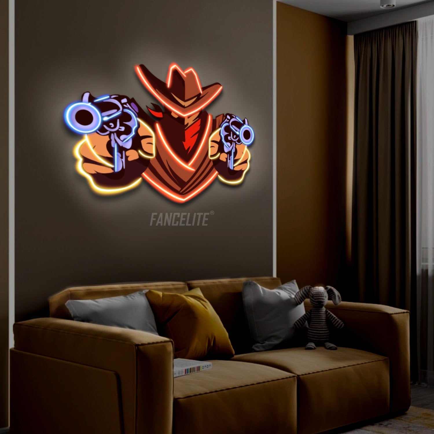 Cowboy UV Printed Neon Sign