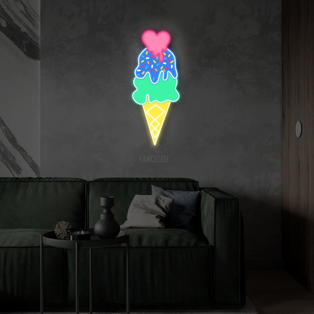Ice Cream - Chill Treats UV Printed Neon Sign