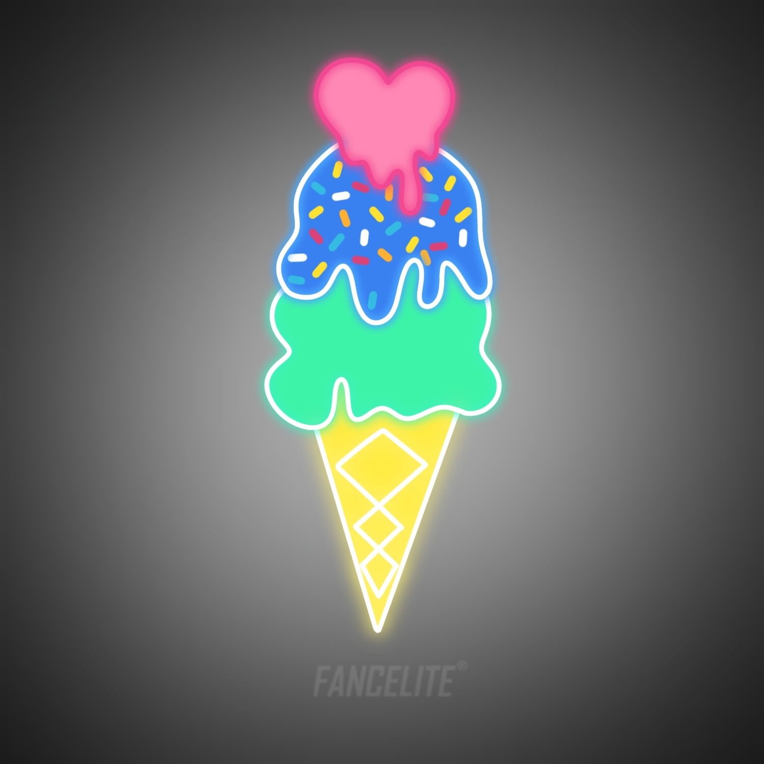 Ice Cream - Chill Treats UV Printed Neon Sign