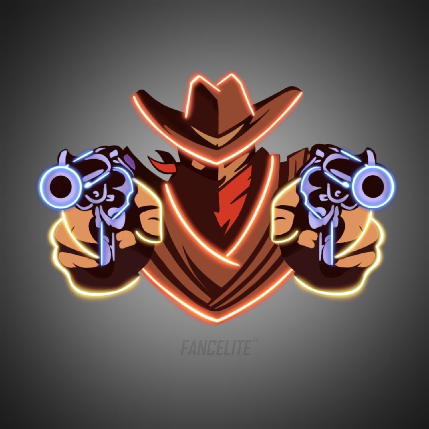Cowboy UV Printed Neon Sign