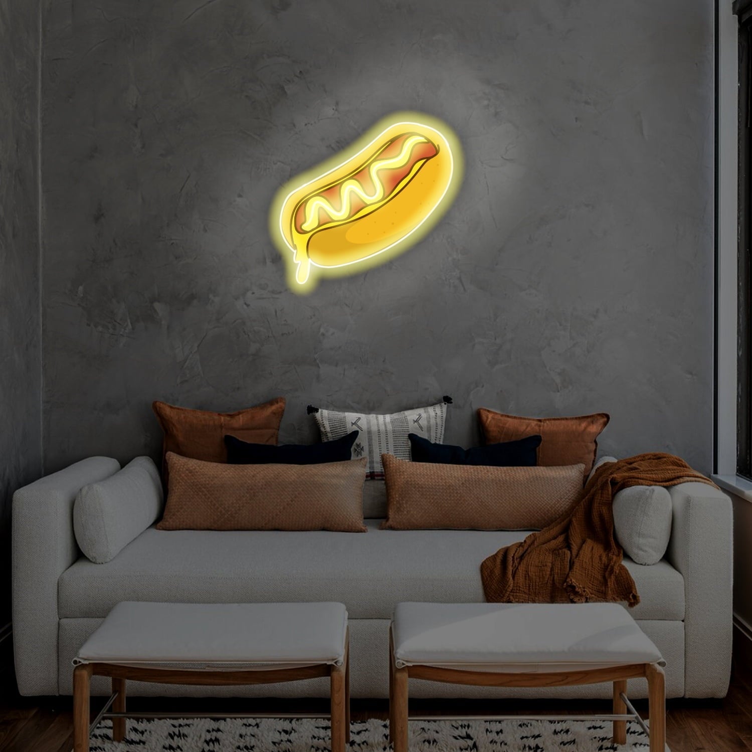 Sizzling Hot Dog UV Printed Neon Sign