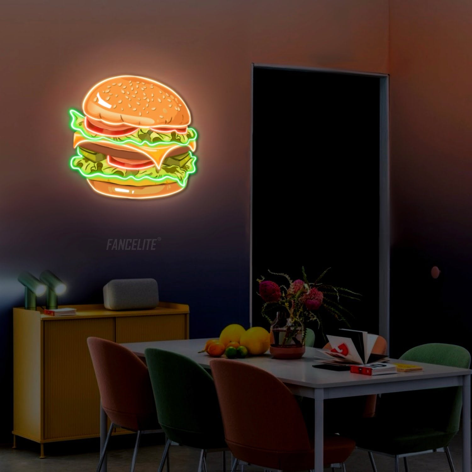 Burger Bliss UV Printed Neon Sign