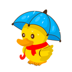 Cute Duck On A Rainy Day UV Printed Neon Sign