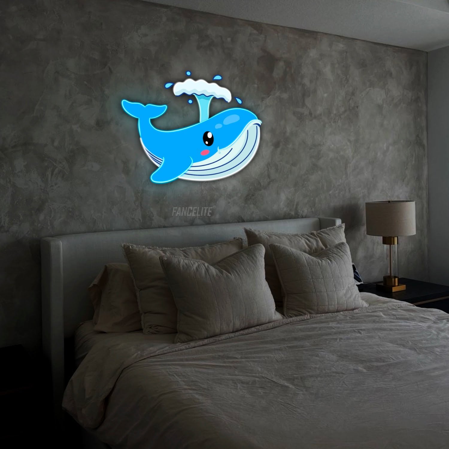 Blue Whale Theme UV Printed Neon Sign