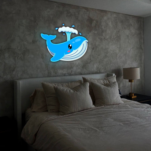Blue Whale Theme UV Printed Neon Sign
