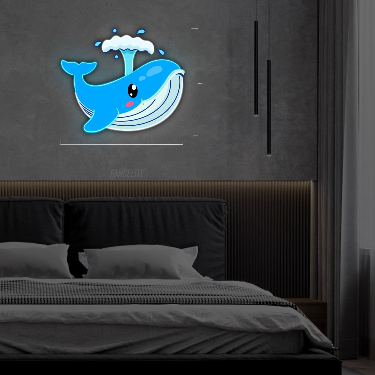 Blue Whale Theme UV Printed Neon Sign