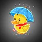 Cute Duck On A Rainy Day UV Printed Neon Sign