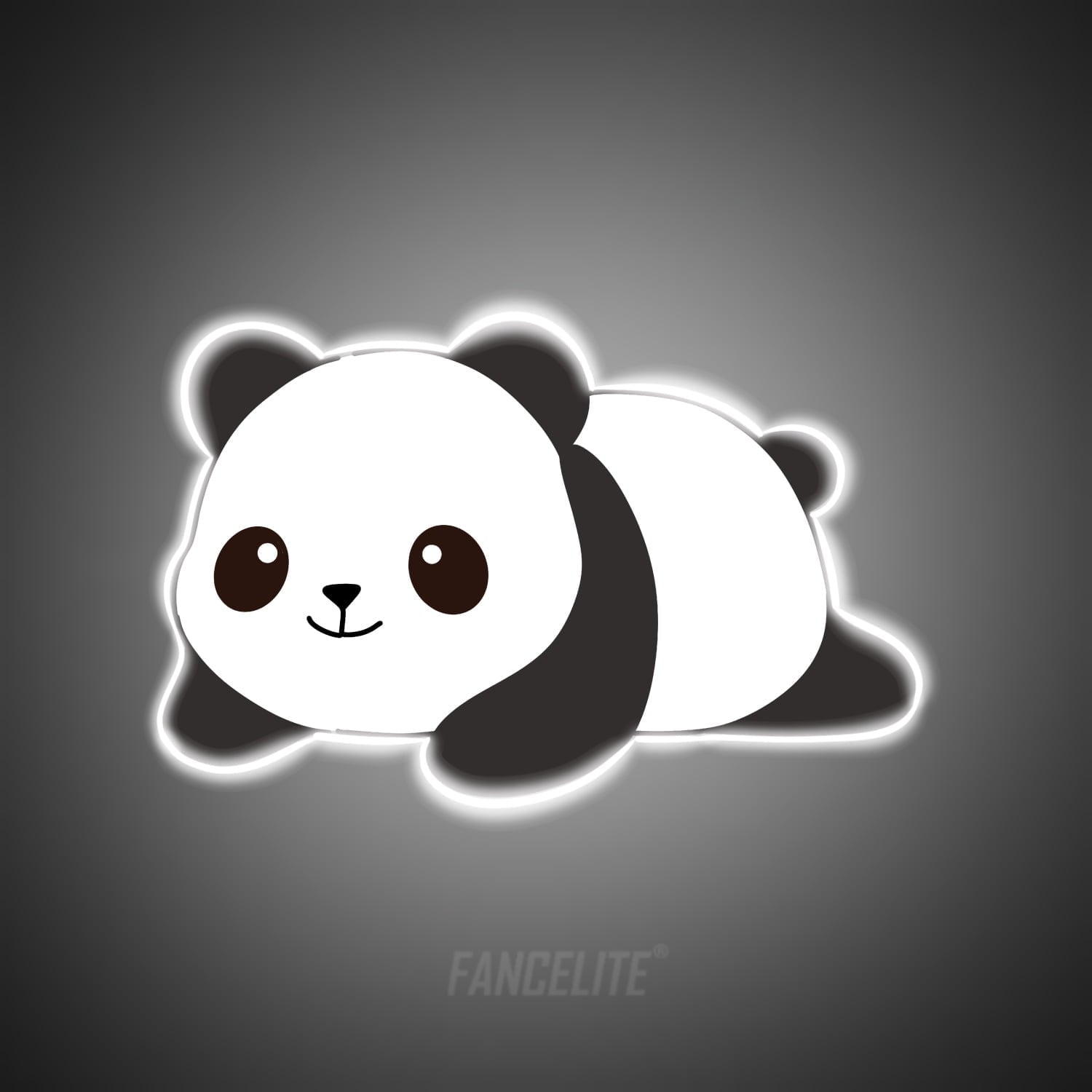 Cute Panda UV Printed Neon Sign