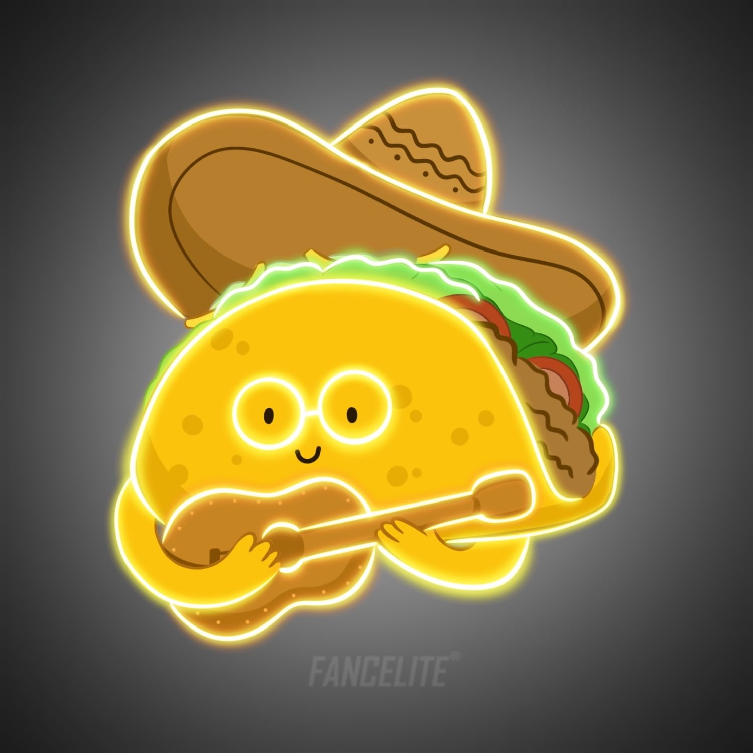 Taco Gentlemen UV Printed Neon Sign