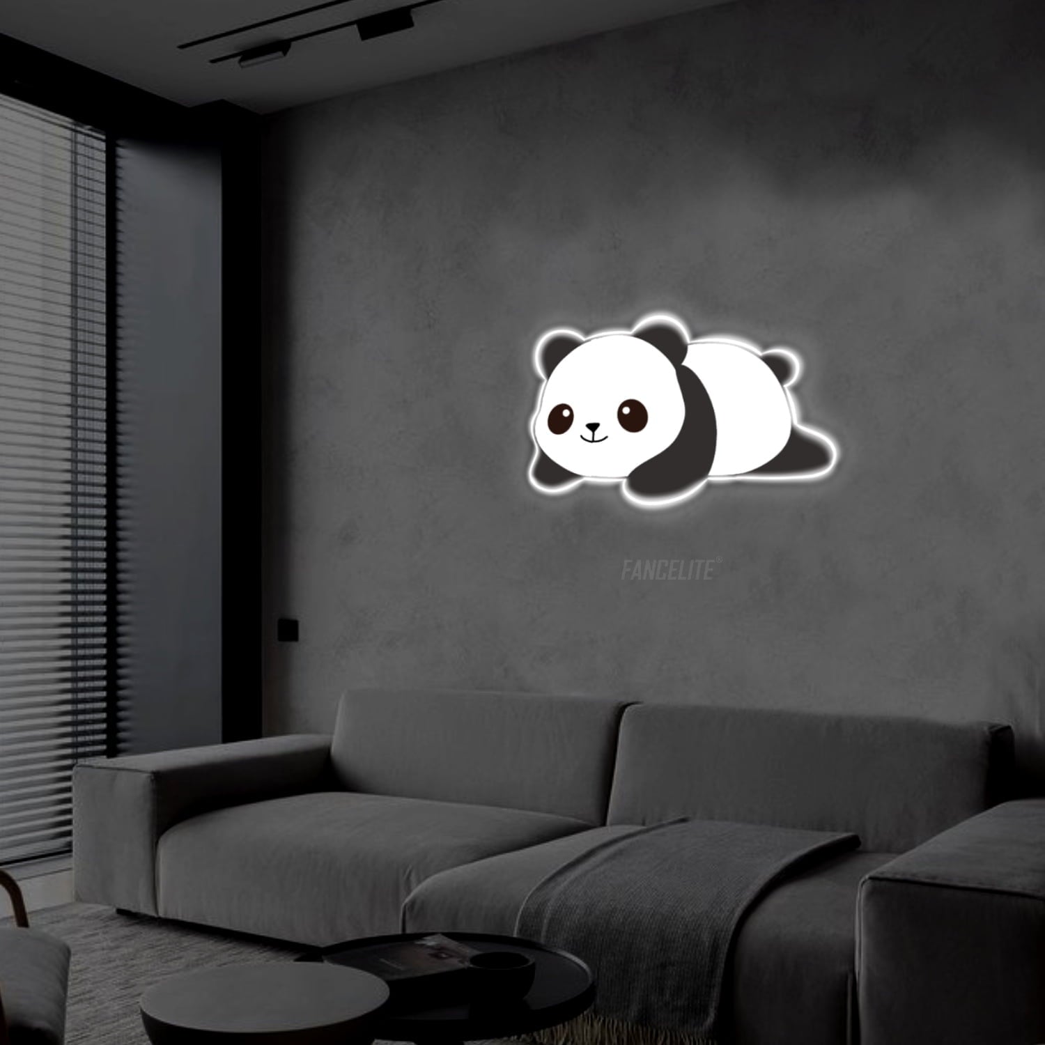Cute Panda UV Printed Neon Sign