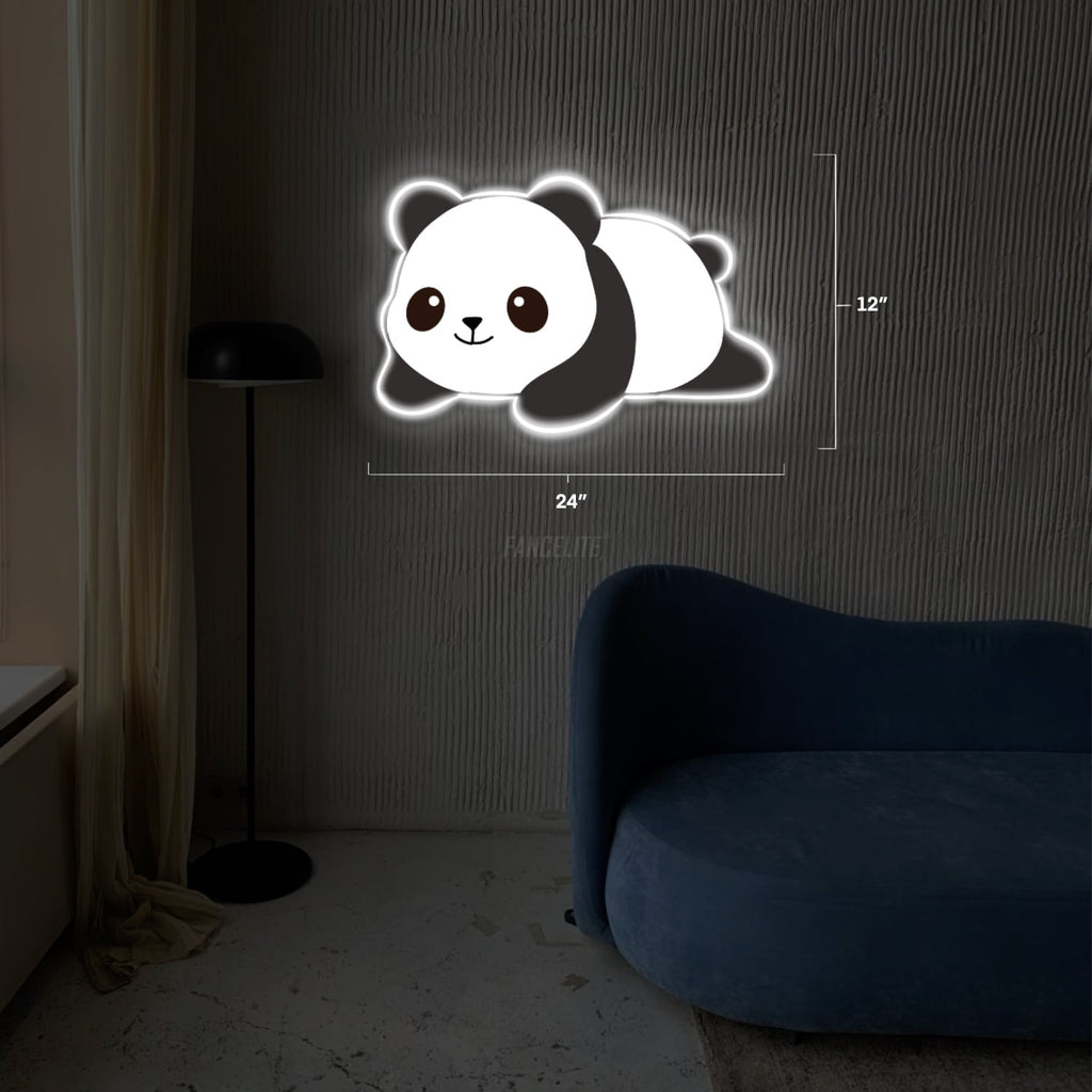 Cute Panda UV Printed Neon Sign