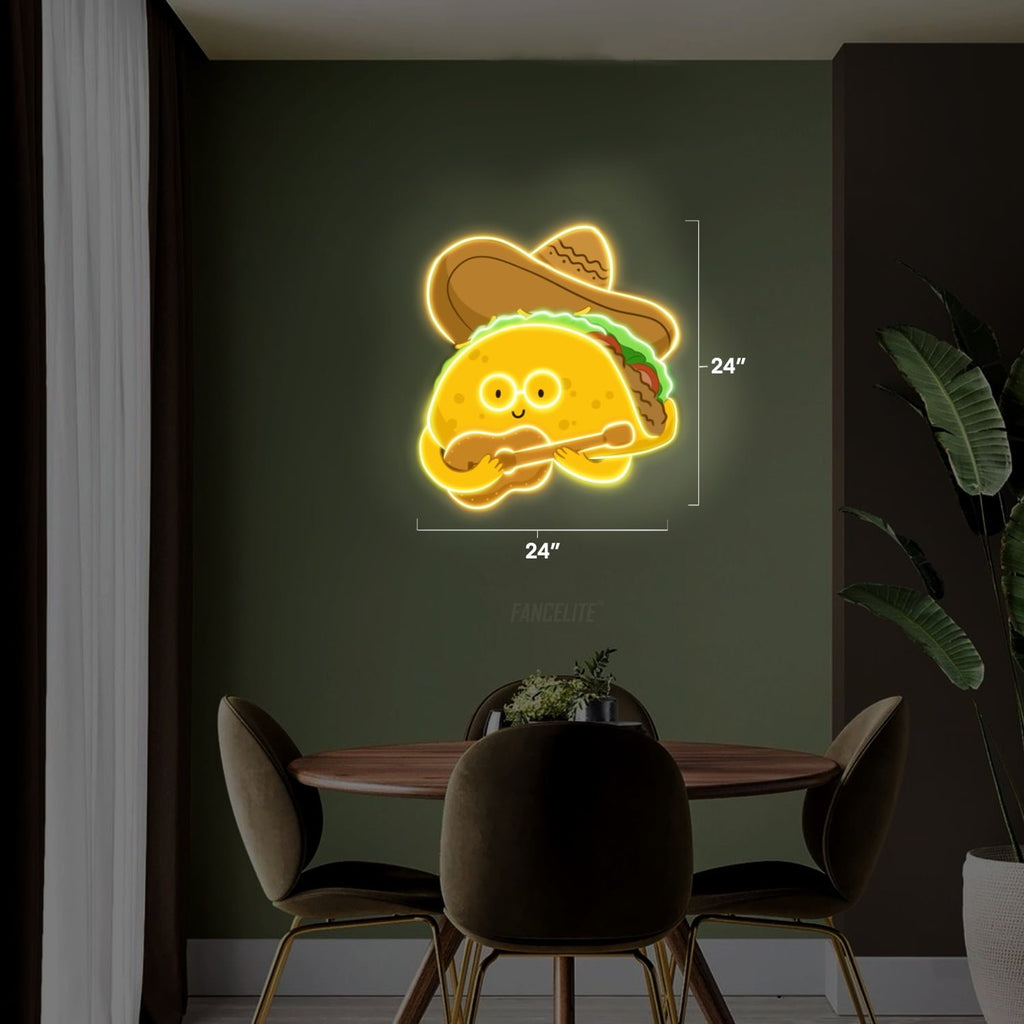 Taco Gentlemen UV Printed Neon Sign