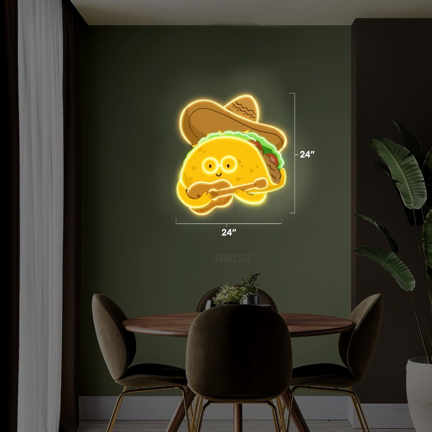 Taco Gentlemen UV Printed Neon Sign