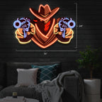 Cowboy UV Printed Neon Sign