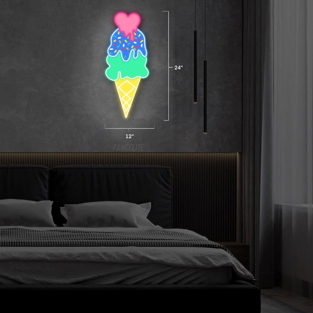 Ice Cream - Chill Treats UV Printed Neon Sign