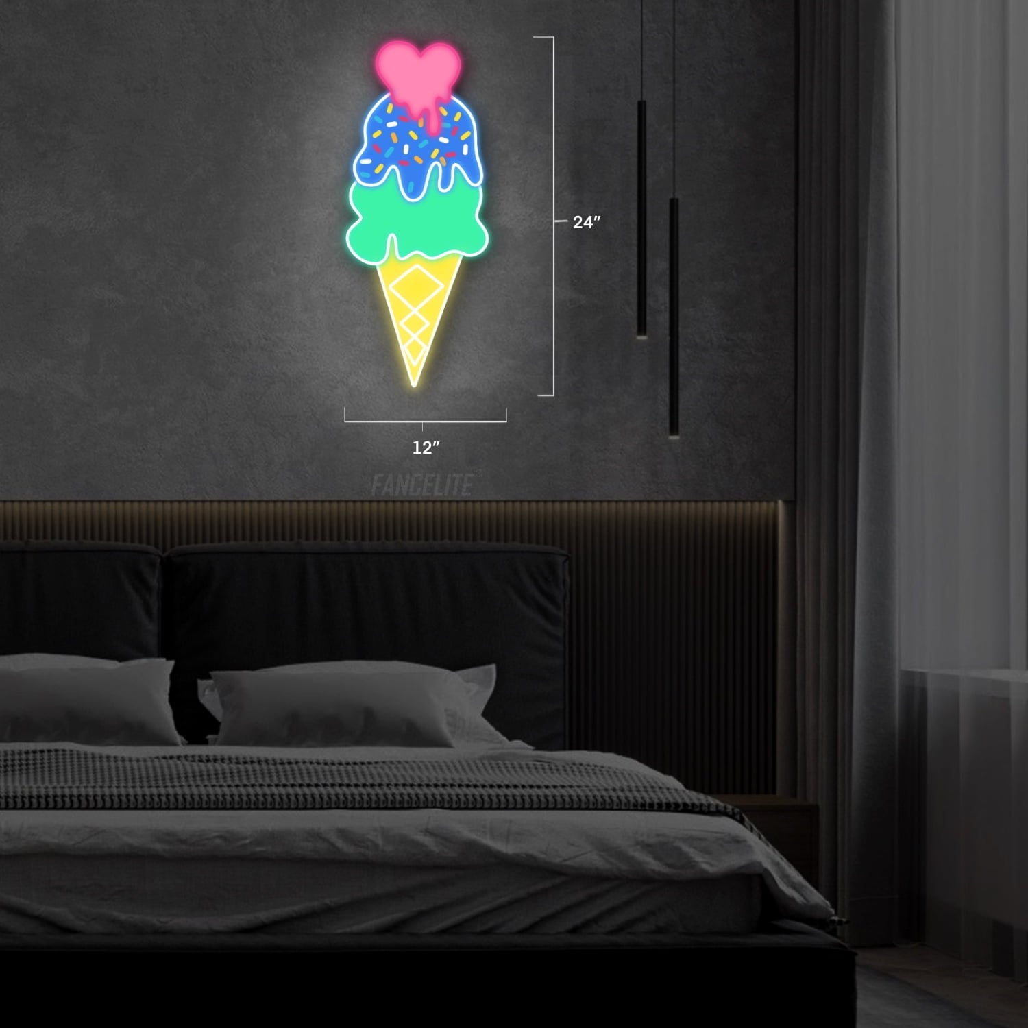 Ice Cream - Chill Treats UV Printed Neon Sign