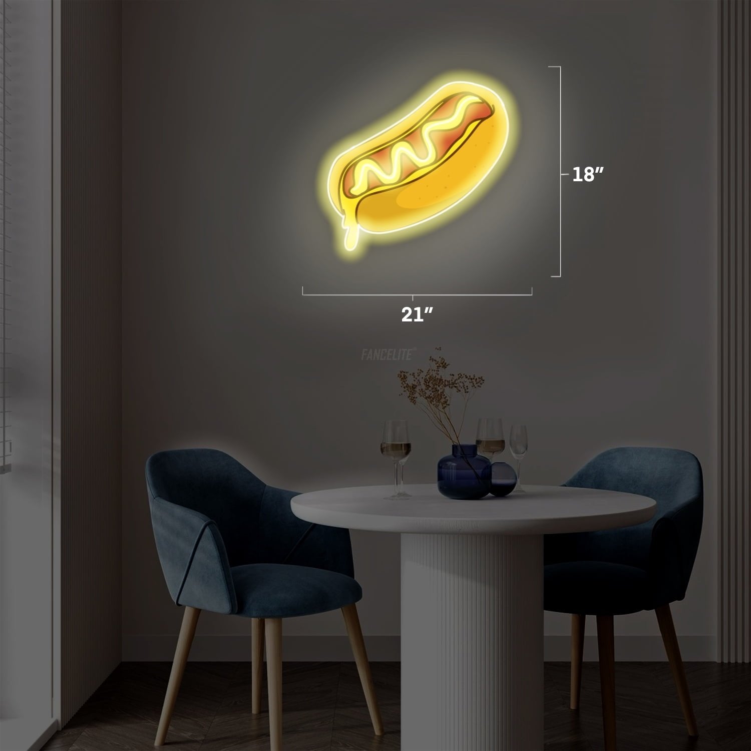 Sizzling Hot Dog UV Printed Neon Sign