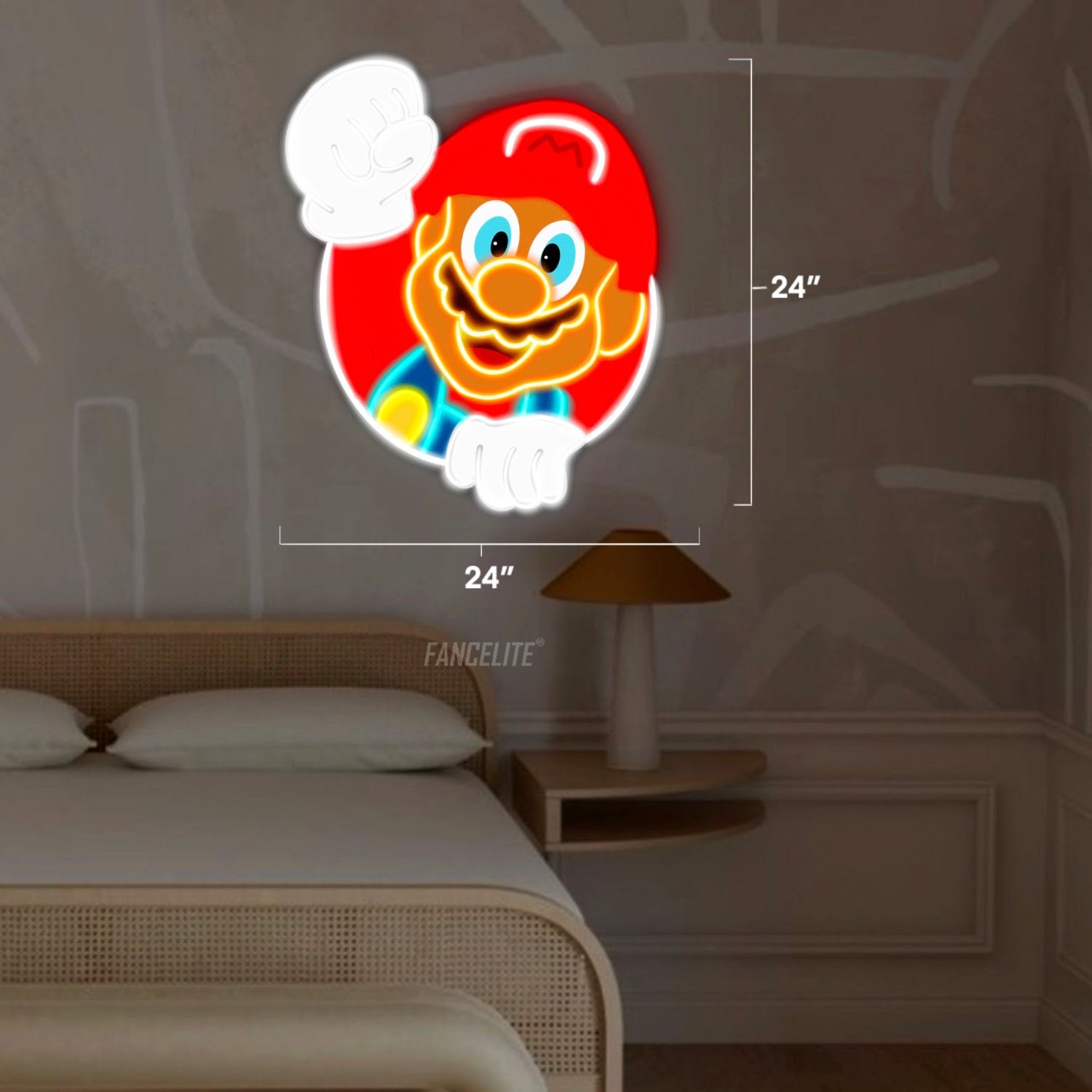 Mario UV Printed Neon Sign