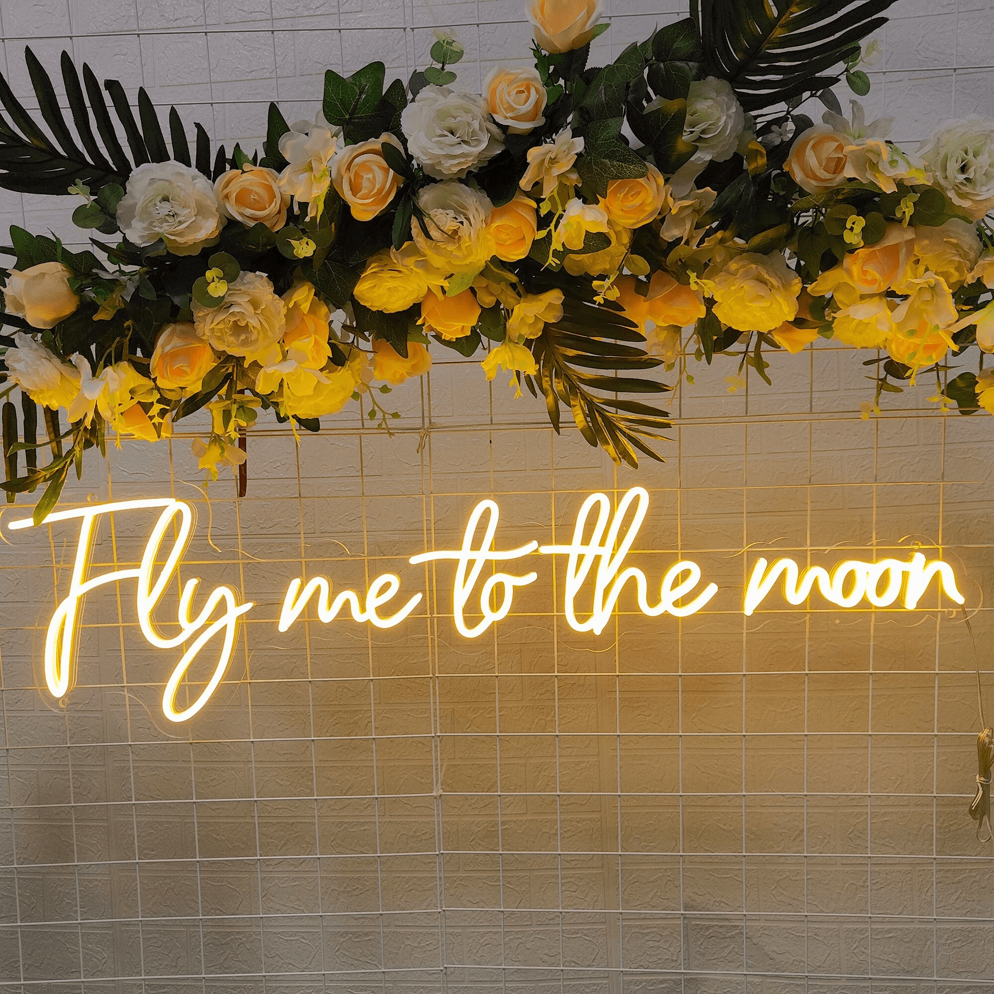 fly me to the moon neon sign