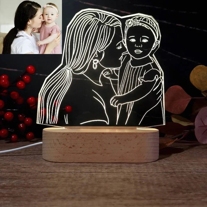 Personalized 3D Photo Acrylic LED Lamp - Image 2