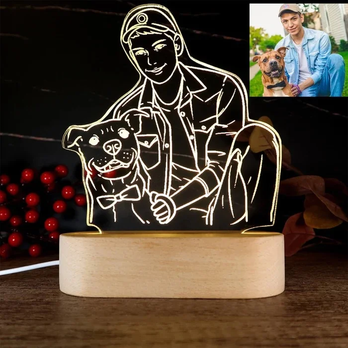 Personalized 3D Photo Acrylic LED Lamp - Image 3