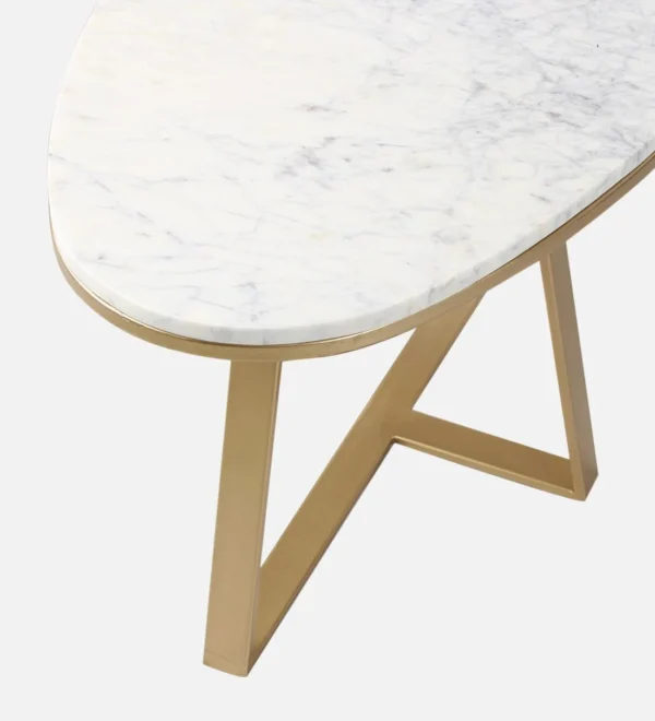Elegant Coffee Table with Golden Finish & Marble Top - Image 2