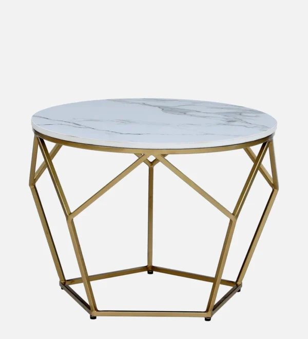 Luxury Metal Coffee Table with Golden Base & Porcelain Surface - Image 5