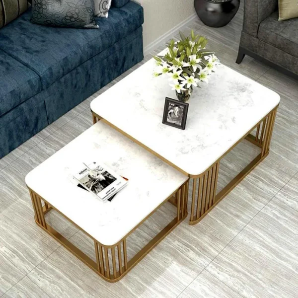 Premium Square Tethered Metallic Table Duo – Modern Luxury Redefined - Image 2