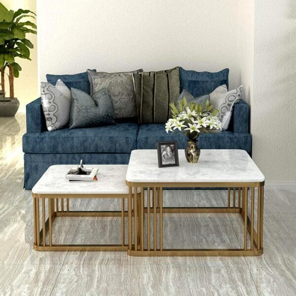 Premium Square Tethered Metallic Table Duo – Modern Luxury Redefined