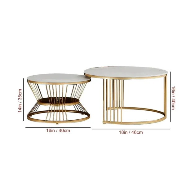Golden Coffee Table Duo – Timeless Classic Charm - Image 5