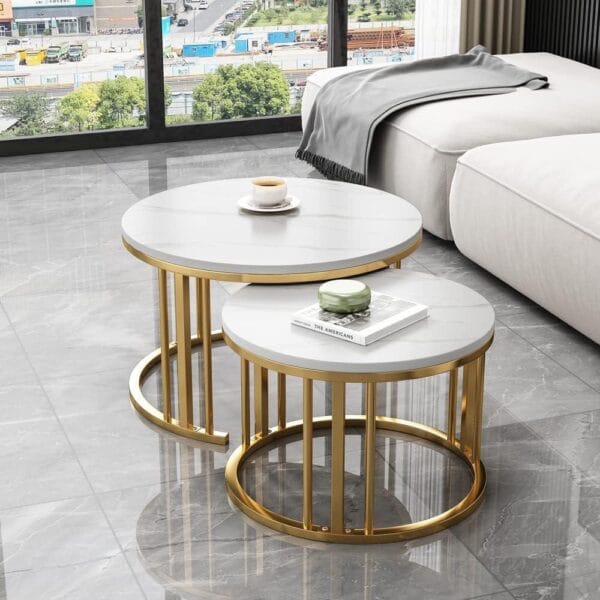 Elegant Minimalist Nesting Coffee Table Set