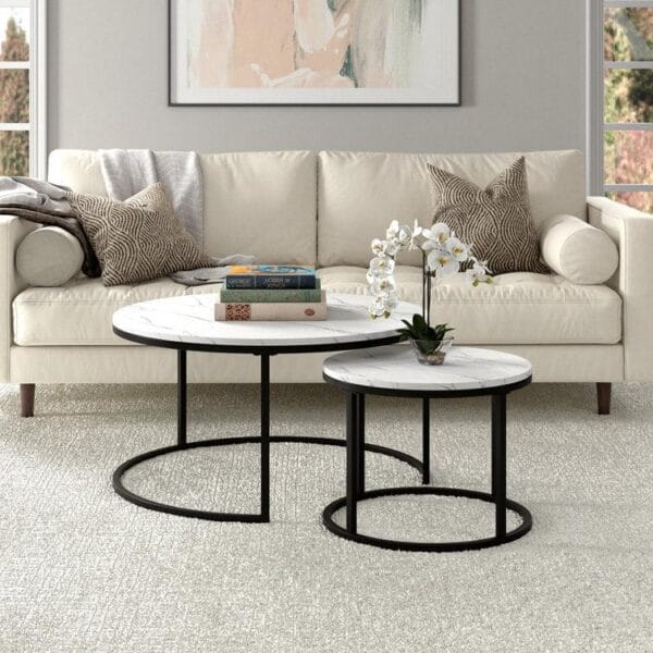 Premium Metallic Nesting Coffee Table Duo – Set of 2