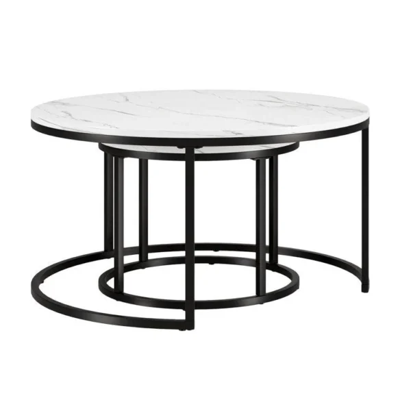 Premium Metallic Nesting Coffee Table Duo – Set of 2 - Image 8