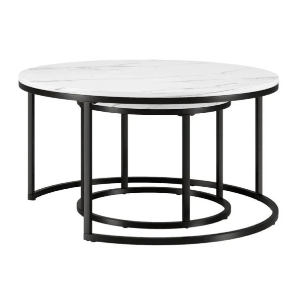 Premium Metallic Nesting Coffee Table Duo – Set of 2 - Image 7