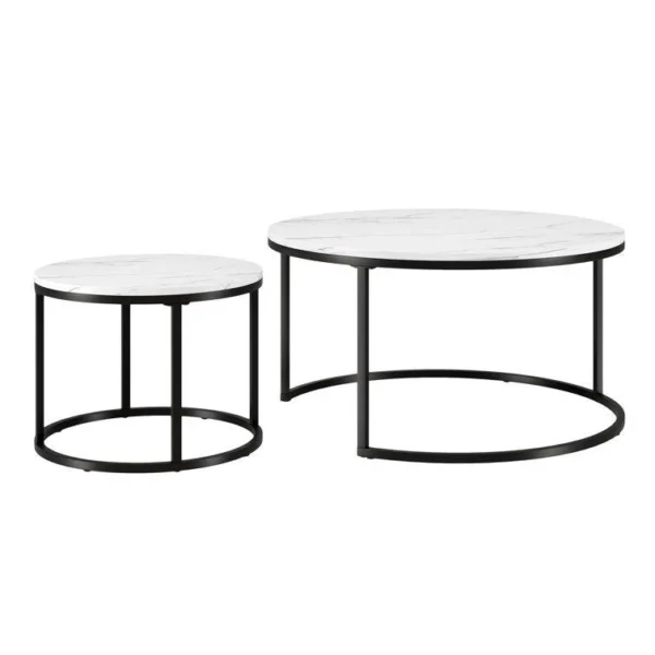Premium Metallic Nesting Coffee Table Duo – Set of 2 - Image 6