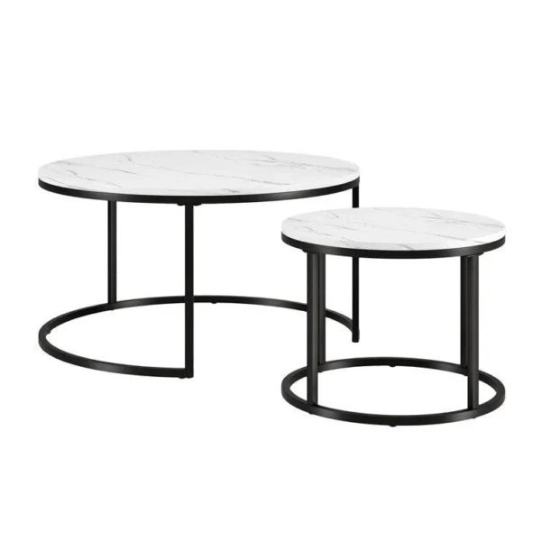 Premium Metallic Nesting Coffee Table Duo – Set of 2 - Image 5