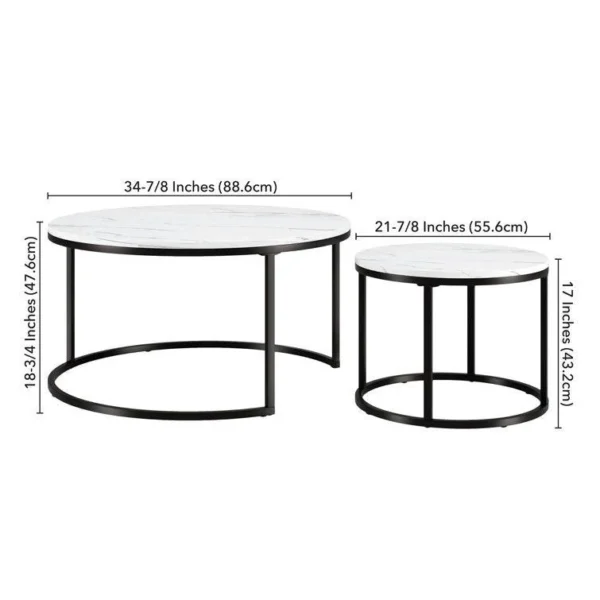 Premium Metallic Nesting Coffee Table Duo – Set of 2 - Image 3