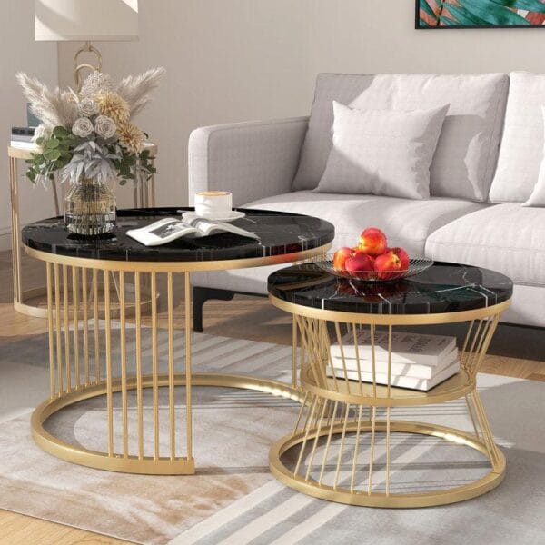 Minimalist Sleek Nesting Coffee Table Duo – Set of 2 - Image 2