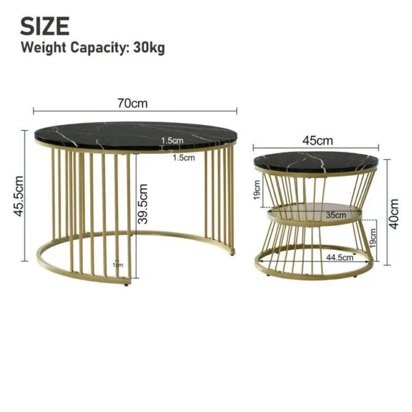 Minimalist Sleek Nesting Coffee Table Duo – Set of 2 - Image 6