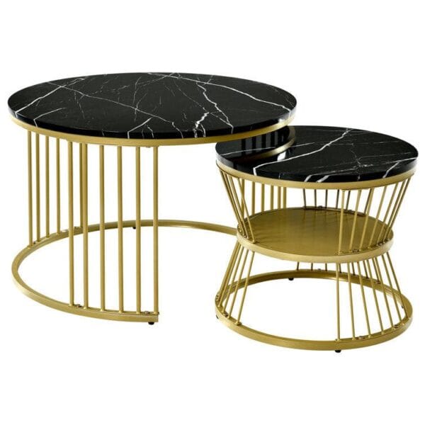 Minimalist Sleek Nesting Coffee Table Duo – Set of 2 - Image 4