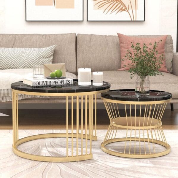 Minimalist Sleek Nesting Coffee Table Duo – Set of 2 - Image 3