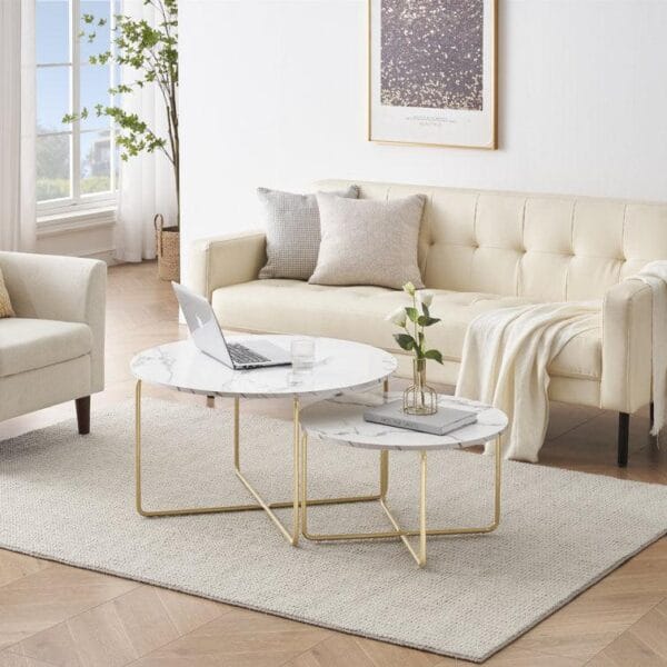Modern Cross-Legged Coffee Table Set of 2