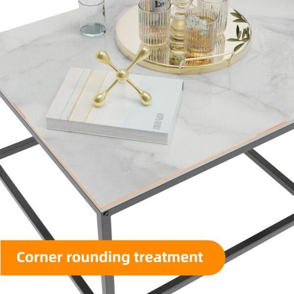 Modern Tethered Metallic Square Nesting Tables – Set of 2 - Image 6