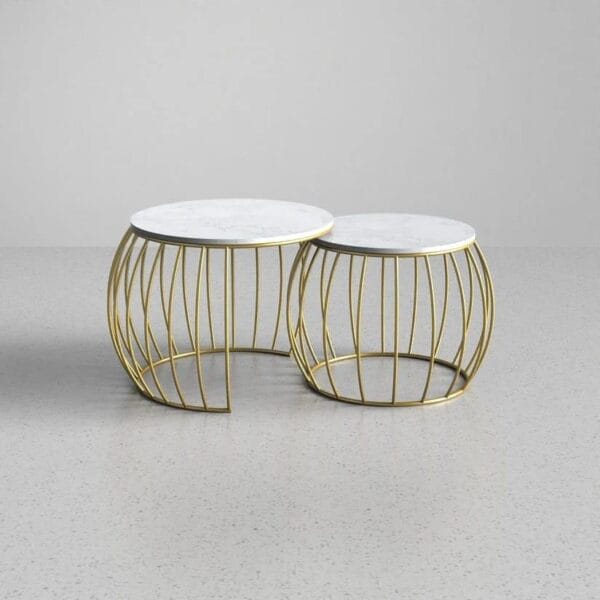 Round Nesting End Table Set of 2 – Stylish & Space-Saving Design - Image 2