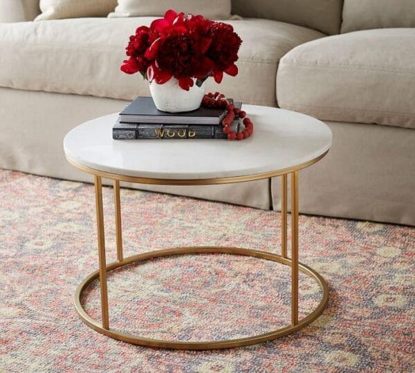 Marble Finish Round Coffee Table – Timeless Elegance for Modern Homes