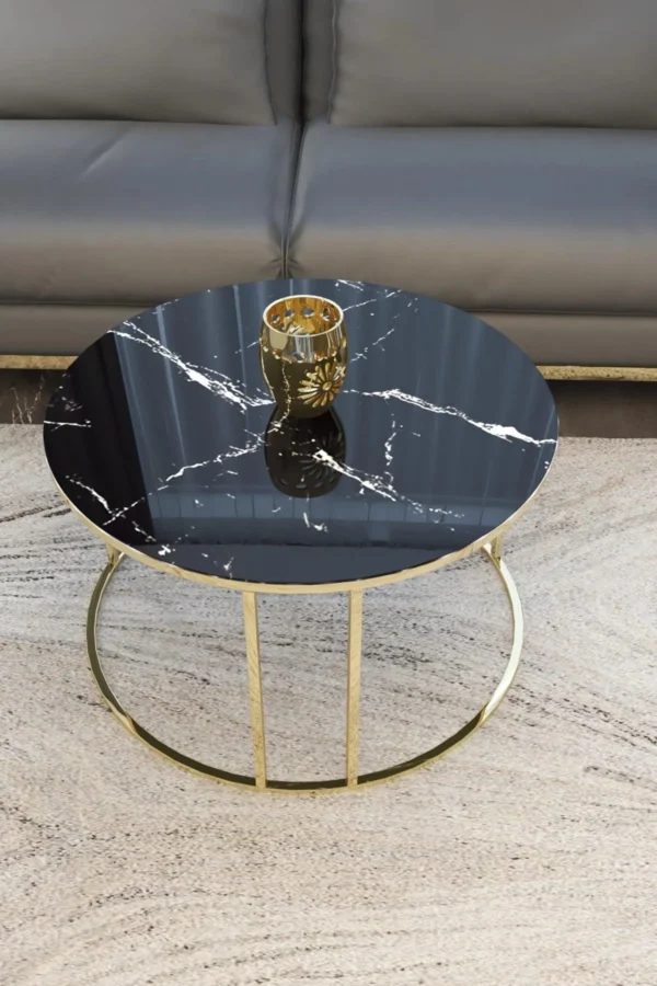 Modern Black & Gold Coffee Table – Elegant Statement Piece - Image 2