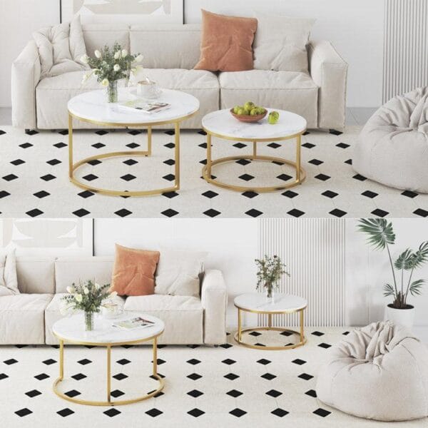 Modern Coffee Table with Extendable Nesting Set - Image 3