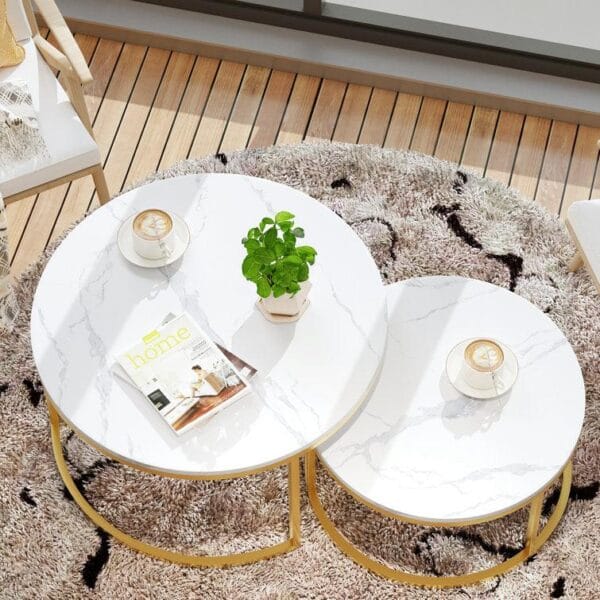 Modern Coffee Table with Extendable Nesting Set - Image 2