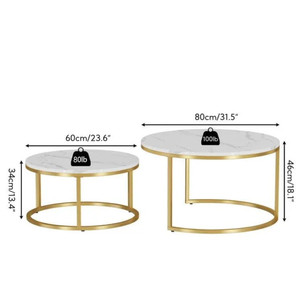 Modern Coffee Table with Extendable Nesting Set - Image 5