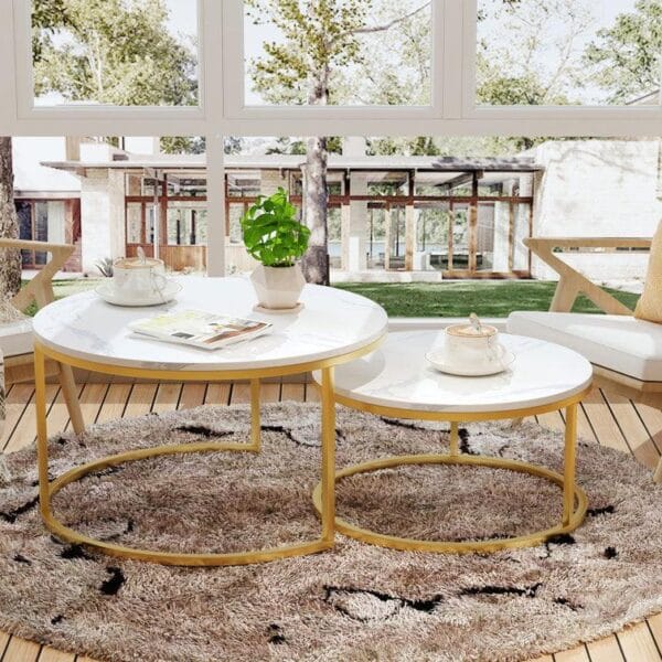 Modern Coffee Table with Extendable Nesting Set